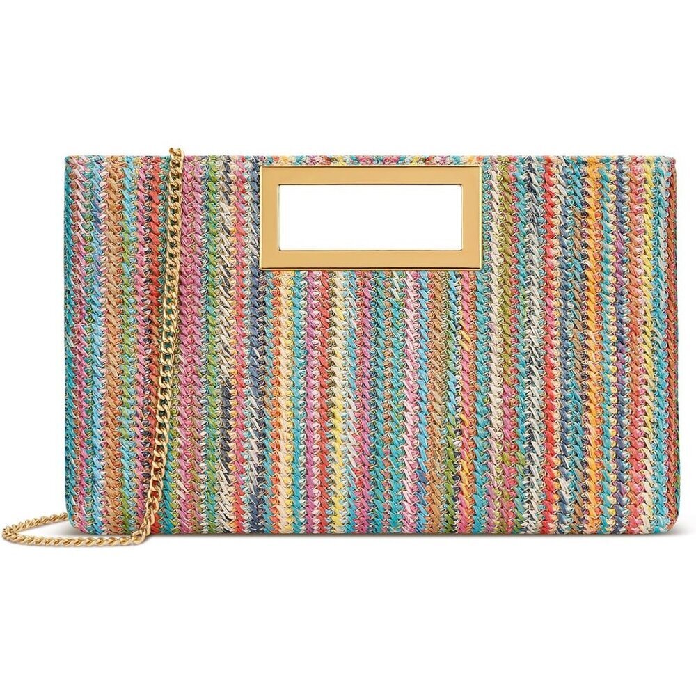 Women’s A-colorful Leather Imported Magnetic Evening Purse Hand Bags
